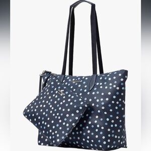 Kate Spade Blue Polka Dot Tote and Pouch